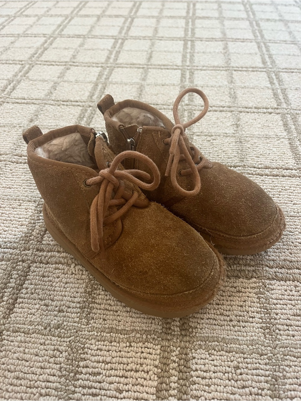 Kids Ugg Brown Suede Lace-Up Boots